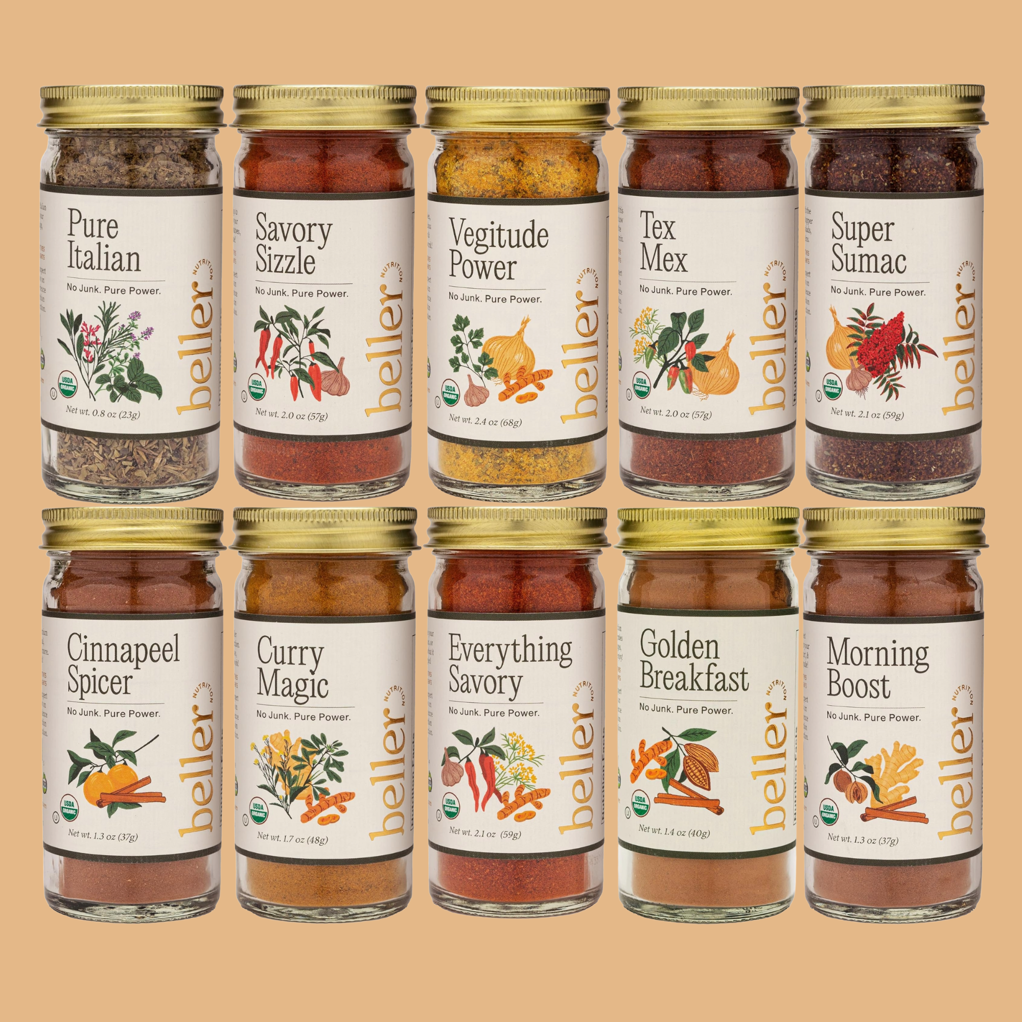 10 Organic Spice Blends Gift Set (Free Shipping) – Beller Nutrition