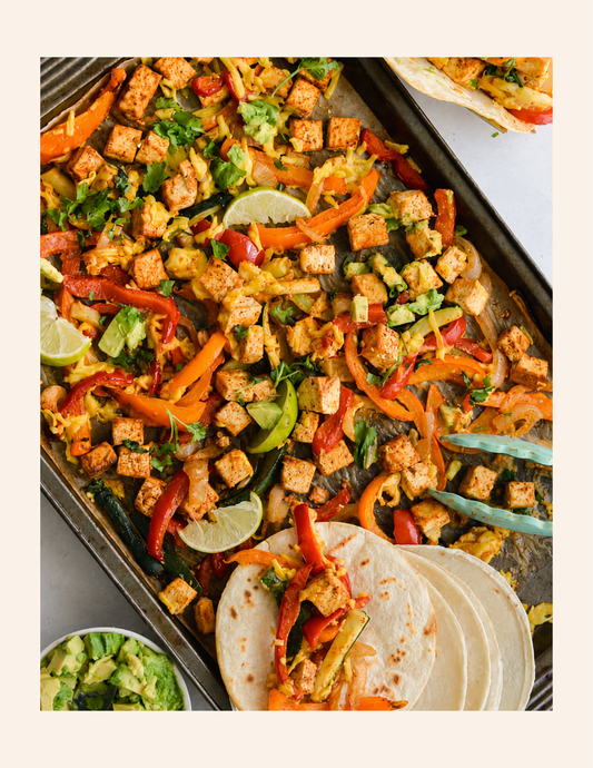 Sheet Pan Shredded Tofu Fajitas
